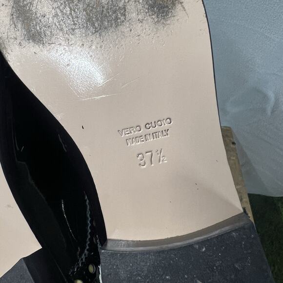 Vero Cuoio Daisy Lace Up Patent Leather Shoes 7 1/2 Womens 37 1/2 flats oxfords - Picture 9 of 10